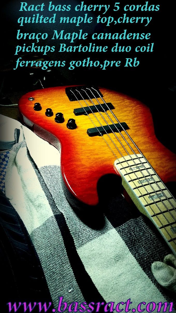 Ract Bass 5c cherry Flamed capts Bartoline Pre DR R$4.850,00 com Bags